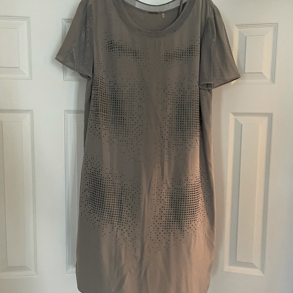 Elie Tahair grey suede studded dress